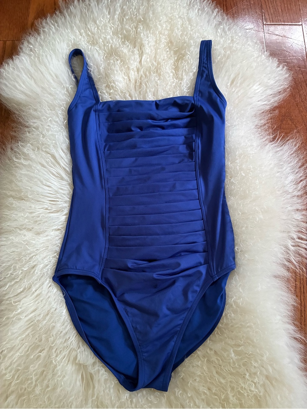Calvin Klein Cobalt Blue Ruched Front One-Piece Swimsuit
